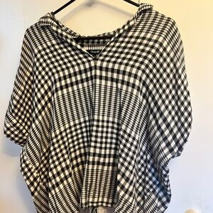 Madewell Giselle Black and White Gingham Blouse